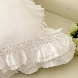 Brushes Hot Cushion Cover Lace European Embroidery Ruffle Pillow Cover Handmade Bedding Pillowcase Sofa Cushion Christmas Pillow