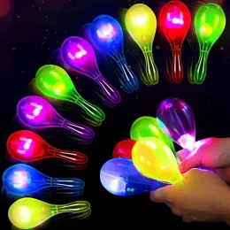 Maker 10pcs Light up Mini Plastic Maracas for Kids LED Flashing Shaker Neon Mexican Decorations Noisemaker for Birthday Party Decor