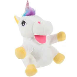 Unicorn Hand Puppet realista Animal Realistic for Story Telling Children Toy Byled Storytelling Giant 240321