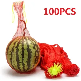 Bags Hanging Watermelon Grow Net Bags, Reusable Cantaloupes, Mesh, Garden, Cucumbers, Growing Storage, Bags for Vegetable, 100Pcs