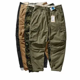 american-style functial wind overalls men can wear multi-pocket trousers in four seass, plus size loose pure cott standing 03jU#