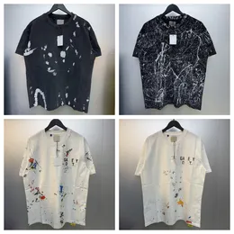 صيف Tshirt Mens Designer T-Shirt Man Cloths Letter Print حار الحبر على الجدران الأوروبية والأمريكان في الشارع العلامة التجارية الشاب القصيرة القصيرة القميص.