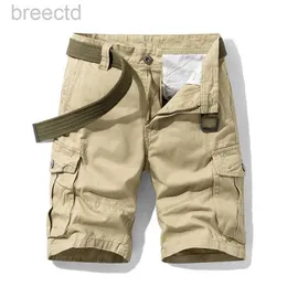 Shorts masculinos calções masculinos verão multi bolso bens militares shorts masculinos algodão cáqui calções táticos 30-38 cinto livre 24325