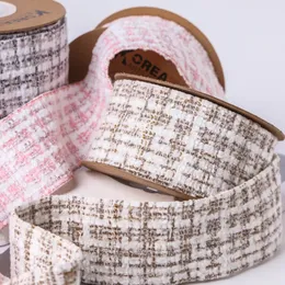 Weave Cotton Wool Braided Ribbon 25mm 40mm Tweed Tape DIY Make Bowknots Kids Hair Accessories Material Handmade Sewing Collar 240321