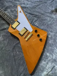 Original träfärg elektrisk gitarr guld hårdvara hh pickups