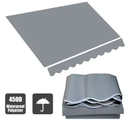 Kits Populära grå solskål Tungt 300 GM -markis Pesewn Fabric Shade Cover Camper Telescopic Tent Gazebo Rainproof trasa