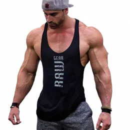 2021 Nuovo Mens cott canotte palestra fitn maglia muscolare manica camicia canottiera maschile canottiera casual bodybuilding sport gilet f0nb #