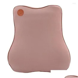 Car Seat Covers Ers Office Chair Memory Foam Lumbar Back Support Cushion Pillow Beige Drop Delivery Automobiles Motorcycles Interior A Oty5C