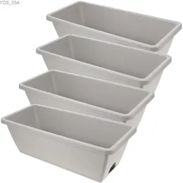 Planters POTS 4 SETS Hushållens fönsterramkrukor Blomma stora plastplantor Nursery Accessory Harts Behållare för växter utomhus 240325