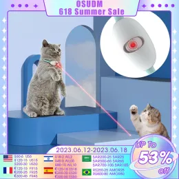 Toys OSUDM Smart Tease Cat Toy Automatic Laser Teasing Cat Collar Kitten Interactive Training Toys Electric USB Charging Pet Supplies