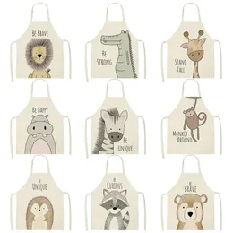 Grembiule da cucina Grembiuli con stampa animalier per Leone Alce Orso Volpe Donna Senza maniche Bavaglini da ciclismo Grembiule Bavaglino per bambini 240325