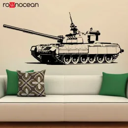 Klistermärken tung tank vägg vinyl dekal militär klistermärken armé inre hushållsartiklar design pojkar sovrum hem dekor tonåring rum muraler 3450