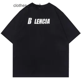 T-shirt firmate balencigs Felpe con cappuccio Felpe da uomo T-shirt girocollo a maniche corte in cotone a maniche corte di alta qualità Parigi B tendenza stampa allentata T-shirt coppia top US3L