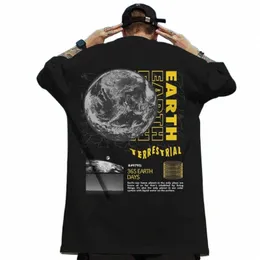 Fi Новые футболки для мужчин с 3d принтом небесной планеты Мужская одежда Повседневная футболка большого размера с короткими рукавами Street Harajuku Tees T4c8 #