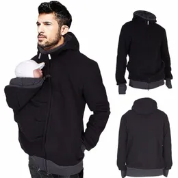 baby Carrier Jacket Kangaroo Warm Maternity Hoodies men Outerwear Coat For Pregnant women Maternity Clothes m48w#