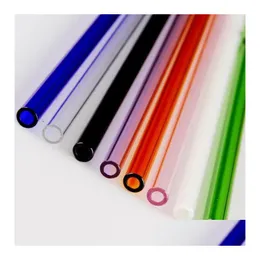 İçme Pipetleri 8mm 12pcs Colorf Pyrex Glass Sts Düğün Doğum Günü Partisi Malzemeleri Çapa Damla Teslimat Ev Bahçe Mutfak, Yemek DH50H