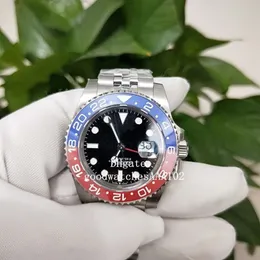 -Selling BP 2813 Movement 126710 RED 및 BLUE CERACHROM 세라믹 24 시간 스케일 베젤 40mm 블랙 다이얼 자동 남성 시계 243Z