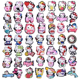 Encantos de anime atacado memórias de infância presente engraçado menina gatos 49 cores encantos de desenhos animados acessórios de sapato decoração de pvc fivela de borracha macia entupir encantos