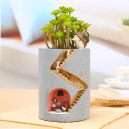 Potes Creative Hedgehog Planter, resina vasos de flores para suculentas plantas de ar vasos de jardim estatuetas decorativas para decoração de mesa em casa