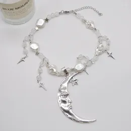 Anhänger Halsketten Kristall Mond Halskette Böhmische Stern Quaste Schlüsselbein Kette Hip Hop Schmuck Geschenk Für Frauen Mädchen Teen Mode Ornament