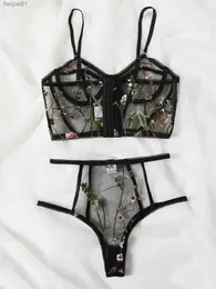 Sexy Set Sexy bielizna haftowa bielizna kobiet seksowna niegrzeka plus wielkości g-string stringi piżama piżama lenceria para damas c24325