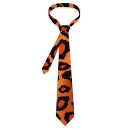 Bow Ties Orange Leopard krawat zwierzęta druk skóry vintage fajna szyja dla mężczyzn codziennie noszenie imprezy jakość kołnierza krawat akcesoria