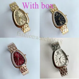 Womens designer bracelet high-quality fashionable quartz watch gold and silver snake watch luxury brand diamond stainless steel strap womens watch holiday gift