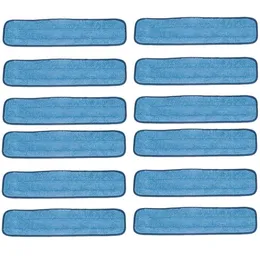 Almofadas de recarga úmida de microfibra Real Clean de 36 polegadas para molduras de esfregões planos (pacote com 12)
