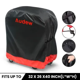 يغطي Audew 210d BBQ Cover في الهواء الطلق الغبار المقاوم للماء Weber الغطاء الشواية الغطاء المطرس الغطاء الغازي للغاز الفحم الشارب الكهربائي