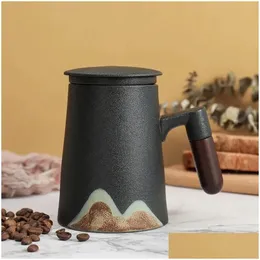 Tea Cups Ceramic Mug Separation Cup With Strainer Chinese Luxury Beautifu Designer Christmas Beautif Creative Gift Drop Delivery Home Otxxa