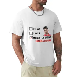 Charles-Leclerc Mentalmente Namoro Homem Gráfico Camisetas Camiseta Preta Verão Meninos Camisetas Mens Camisetas Simples Unisex Streetwear 240311