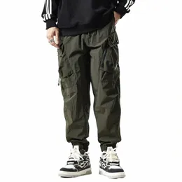 Erkek kargo pantolon fi hip hop çok cepli pantolon moda sokak kıyafetleri katı eşofmanlar joggers erkek rahat pamuk bl8656 n2mb#