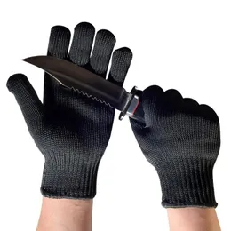 Cut-resistenta handskar 5A Grad One Steel Wire Handskar Multi-Purpose Anti-Cut Labor Insurance Gloves Protective Black Gloves