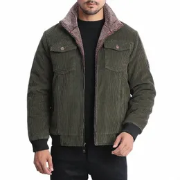 Hndtaz Dicke Warme Herren Parkas Militär Winterjacken Armee Grün Mäntel Oberbekleidung Pelzkragen Bomberjacke Herren Windjacke 5XL H8po #