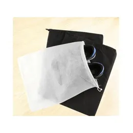 Storage Bags Case Black/White Non-Woven Travel Shoe Dust-Proof Tote Dust Bag P 86Ave Drop Delivery Home Garden Housekee Organization Dhdnz