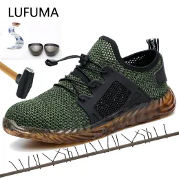 أحذية Lufuma غير قابلة للتدمير أحذية Ryder الرجال والنساء العمل في أخمص القدمين أحذية السلامة الجوية أحذية مانعة للتنفس أحذية التنفس