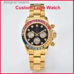 Wristwatches VK63 Mens 40mm Colored Diamond Crystal Border Spherical Crystal Customized S Quartz Waterproof New WatchC24325