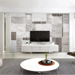 Bakgrundsbilder wellyu papel de parede 3d anpassade tapeter nordiska minimalistiska marmorerade abstrakt geometrisk gyllene TV -bakgrund vägg