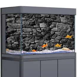 Aquários Aquários Fundo de Aquário 3D Marmore preto Rock Wall HD Papel de parede de peixes Tanque de peixes Habittil Habitat Terrários Decorações