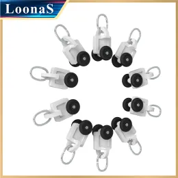 Accessories Loonas Alumimum Track Rail Glider Curtain Accessories Wheel Roller Runner Hooks