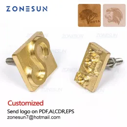 Craft ZONESUN Custom Design Customize Hot Brass Stamp Iron Mold personal Logo Personalized Mold Heating Wood Leather cookie DIY gift