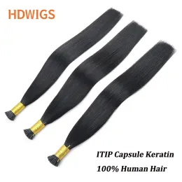 Erweiterungen Straight Human Hair Extension ITIP -Kapsel Keratin für Haar