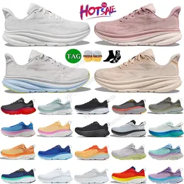 Klasyczne Bondi 8 One Clifton 9 Buty do biegania mężczyźni kobiety Sunlitan Ocean de Blanc Sunlit Ocean Summer Song Lode White Sports Sneakers na zewnątrz Rozmiar joggingu EUR 36-47 EUR