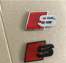 VW S Logo Sline Emblem Badge Car Sticker S6 For Front Rear Boot Door Side Fit TT Metal Quattro Audi A4 SQ5 Red S7 Black Accessories Klbxa