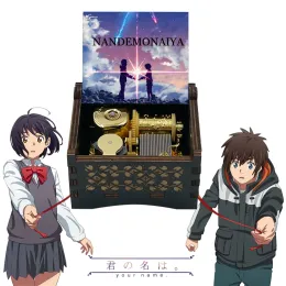 Boxes Anime Movie Your Name Ending Song Nandemonaiya Music Box Luxury Gold Mechanical 18 Note Melody Wooden Birthday Gift Decoration