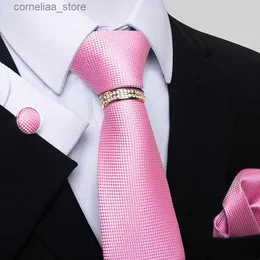 Nacke slipsar nackband slips för män nyaste design festliga nuvarande slipsfickor manschettkropp set slips skjorta tillbehör mans nyårsdag y240325