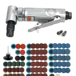 Hulpmiddelen 1/4 Air Angle Die Grinder 90 ° Máquina de moagem pneumática Mini Poratble Cut Off Polisher Mill Ferramenta de gravação com discos de lixa