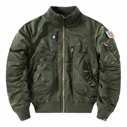 mens inverno bomber giacca da uomo all'aperto addensare caldo giacca da baseball multi tasca USA pilota militare impermeabile tattico Outwear P95o #