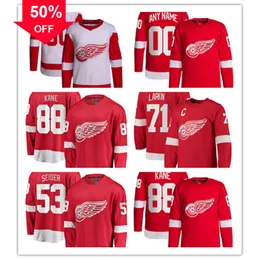 Maglie hockey Red Wings personalizzate di Detroit 88 Patrick Kane 71 Dylan Larkin 53 Moritz Seider 23 Lucas Raymond 34 Alex Lyon 14 Robby Fabbri 41 Shayne Gostisbehere J.T.Composizione