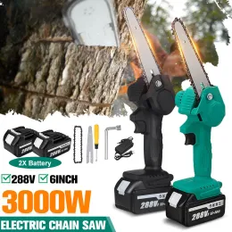 Zagen 6 인치 전기 가지 치기 톱 충전식 작은 전기 톱 목공 Onehned Electric Saw 정원 벌목 미니 체인 톱